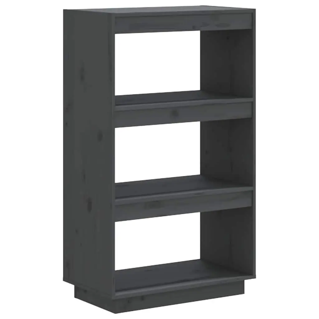 Book Cabinet Room Divider Grey 60x35x103 cm Solid Wood Pine Shelving Storage