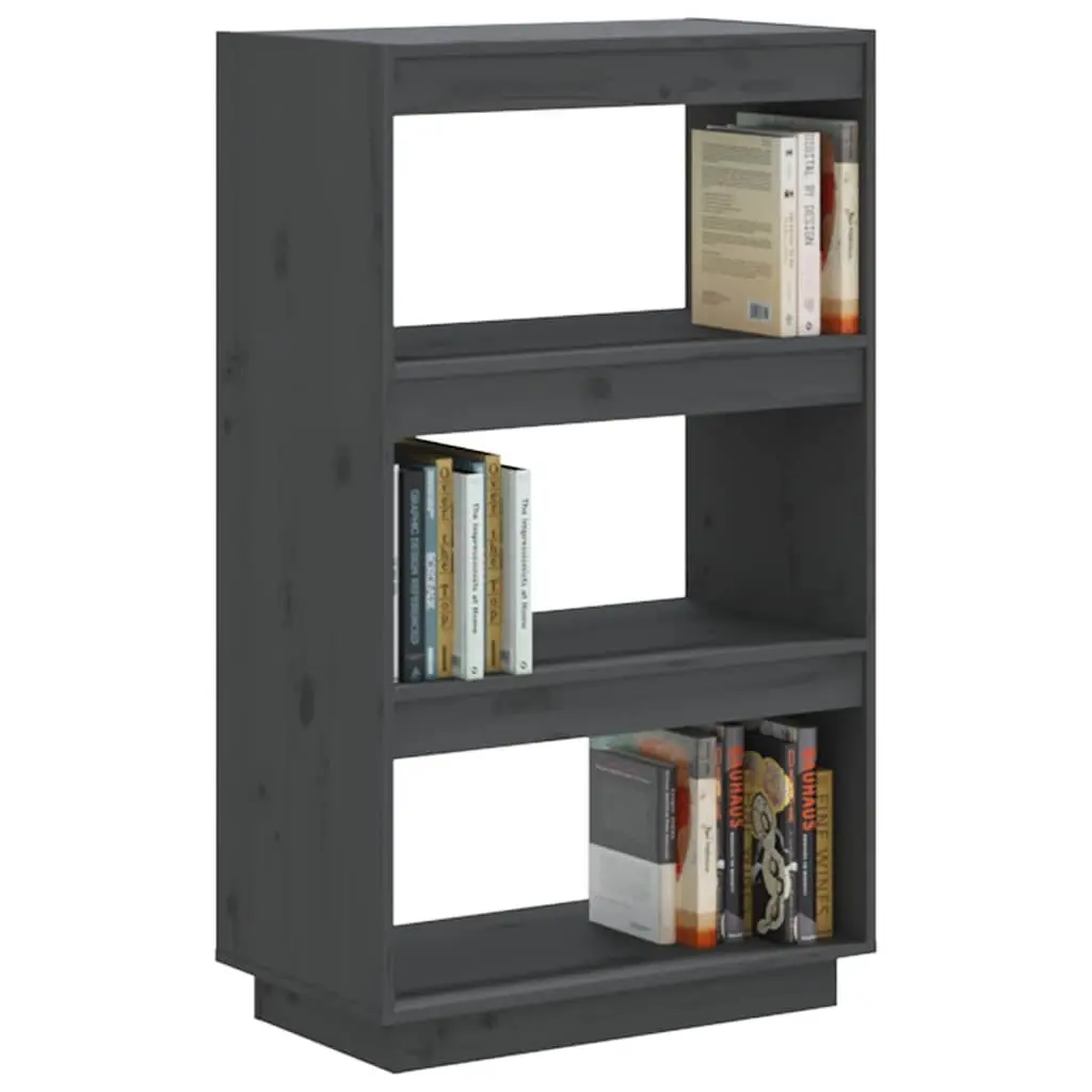Book Cabinet Room Divider Grey 60x35x103 cm Solid Wood Pine Shelving Storage
