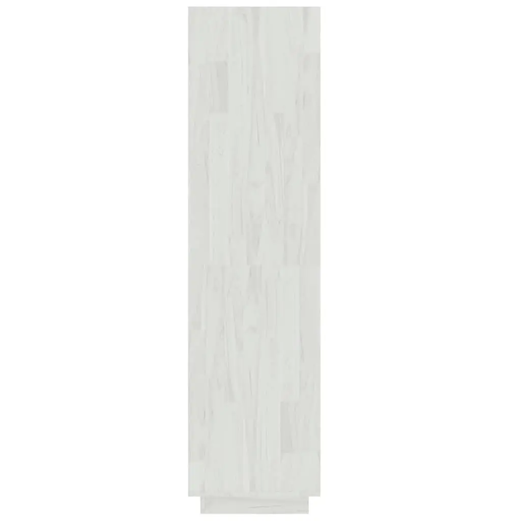 White Book Cabinet Solid Pinewood 60x35x135 cm Open Shelf Storage Room Divider