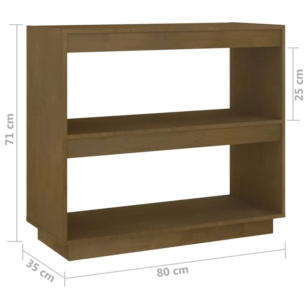 Wooden Bookshelf Solid Pinewood 80 x 35 x 71 cm Honey Brown