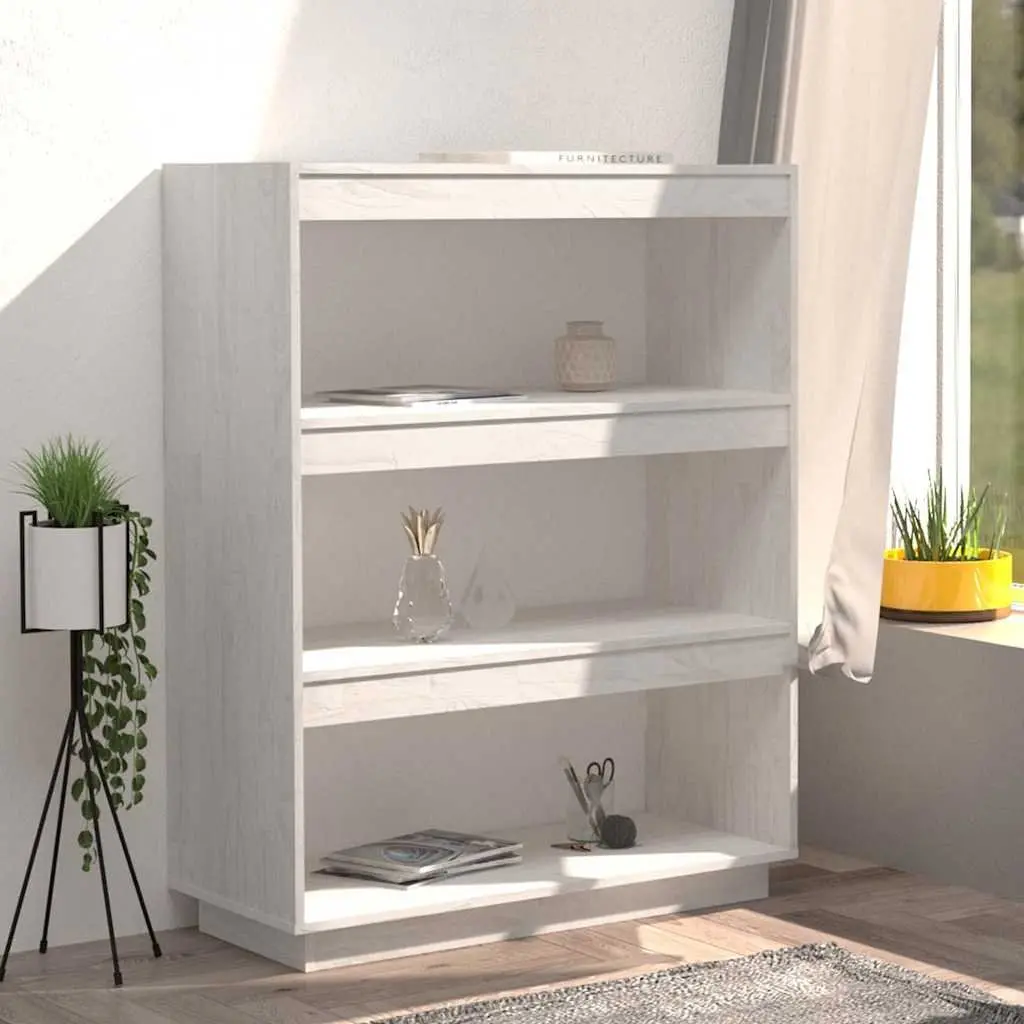 Book Cabinet Wooden Shelving Unit 80W x 35D x 103H cm White