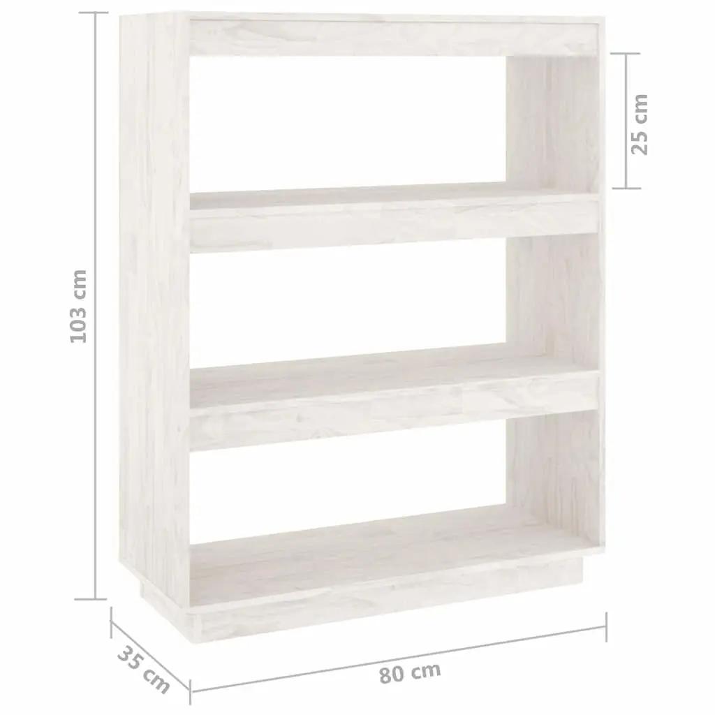 Book Cabinet Wooden Shelving Unit 80W x 35D x 103H cm White