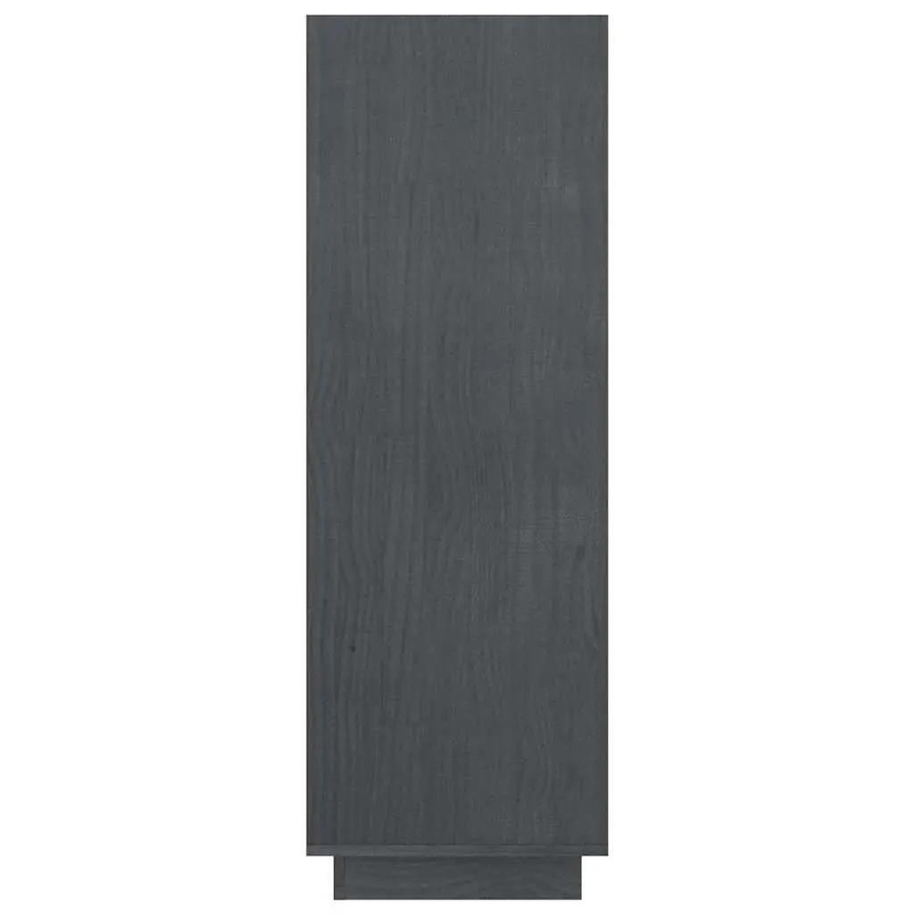 Grey Wooden Room Divider and Book Cabinet