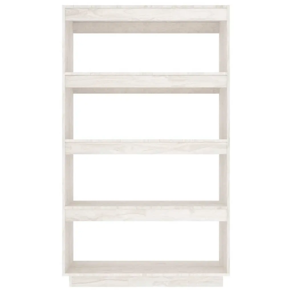 Book Cabinet Solid Pinewood White 80W x 35D x 135H cm Shelving Unit Room Divider Storage Organiser