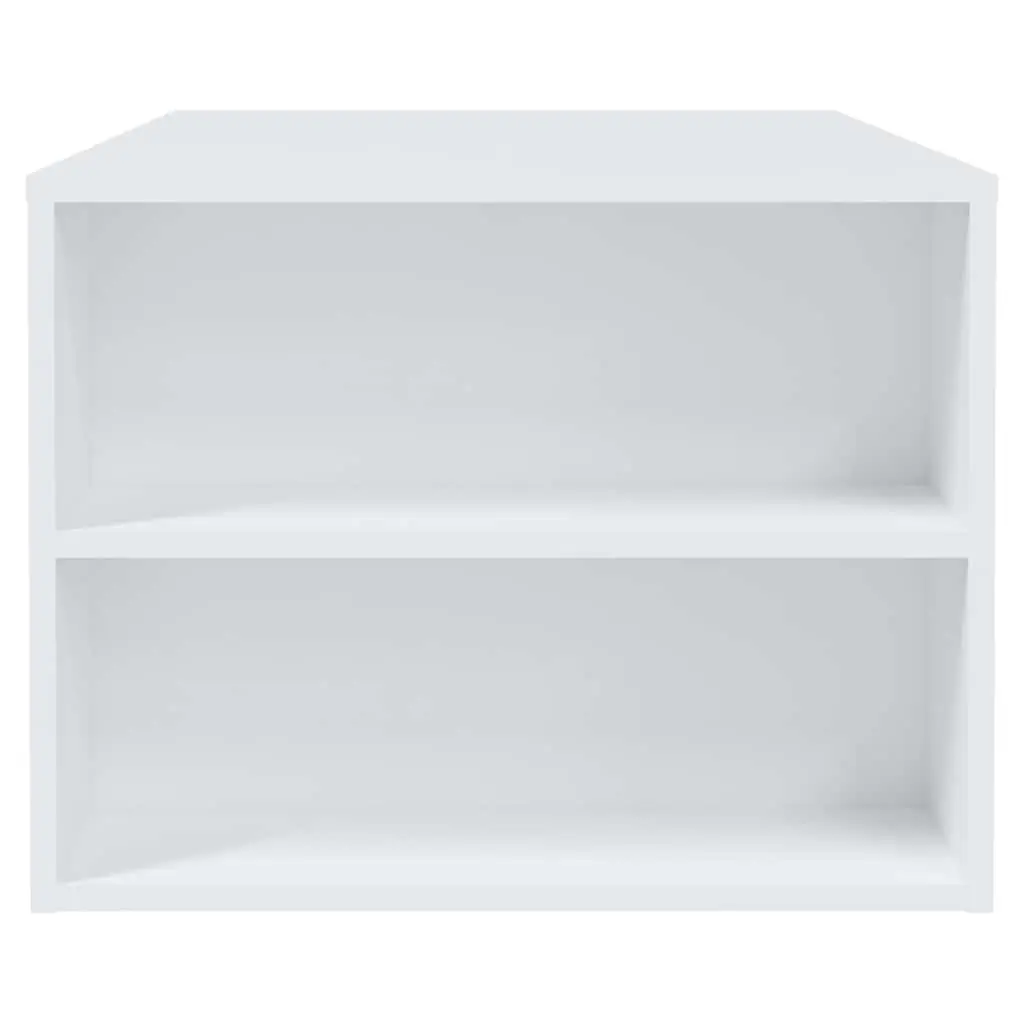 Coffee Table Engineered Wood 102cm White Storage Shelf Drawers Compartments