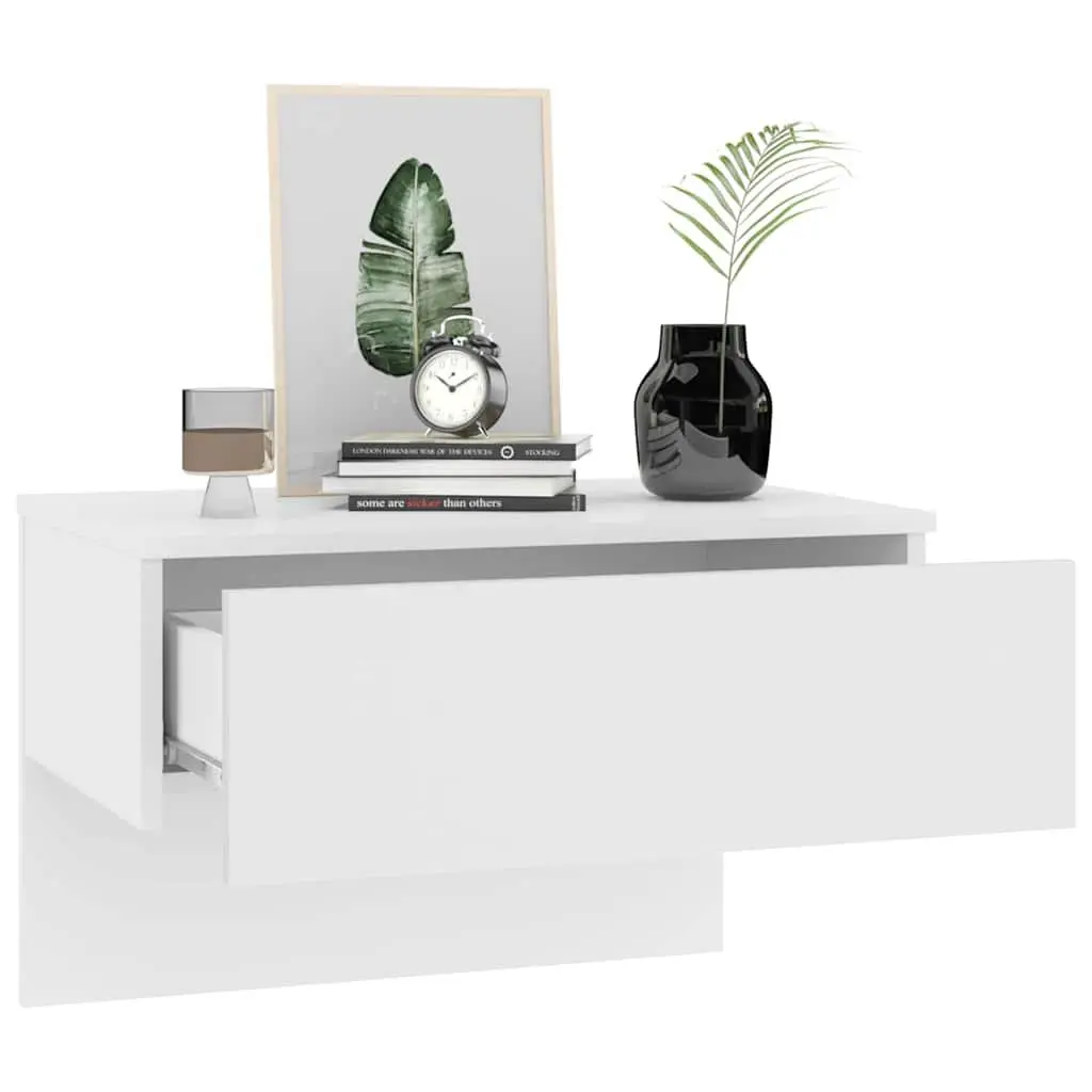 White Floating Cabinets for Bedroom Use