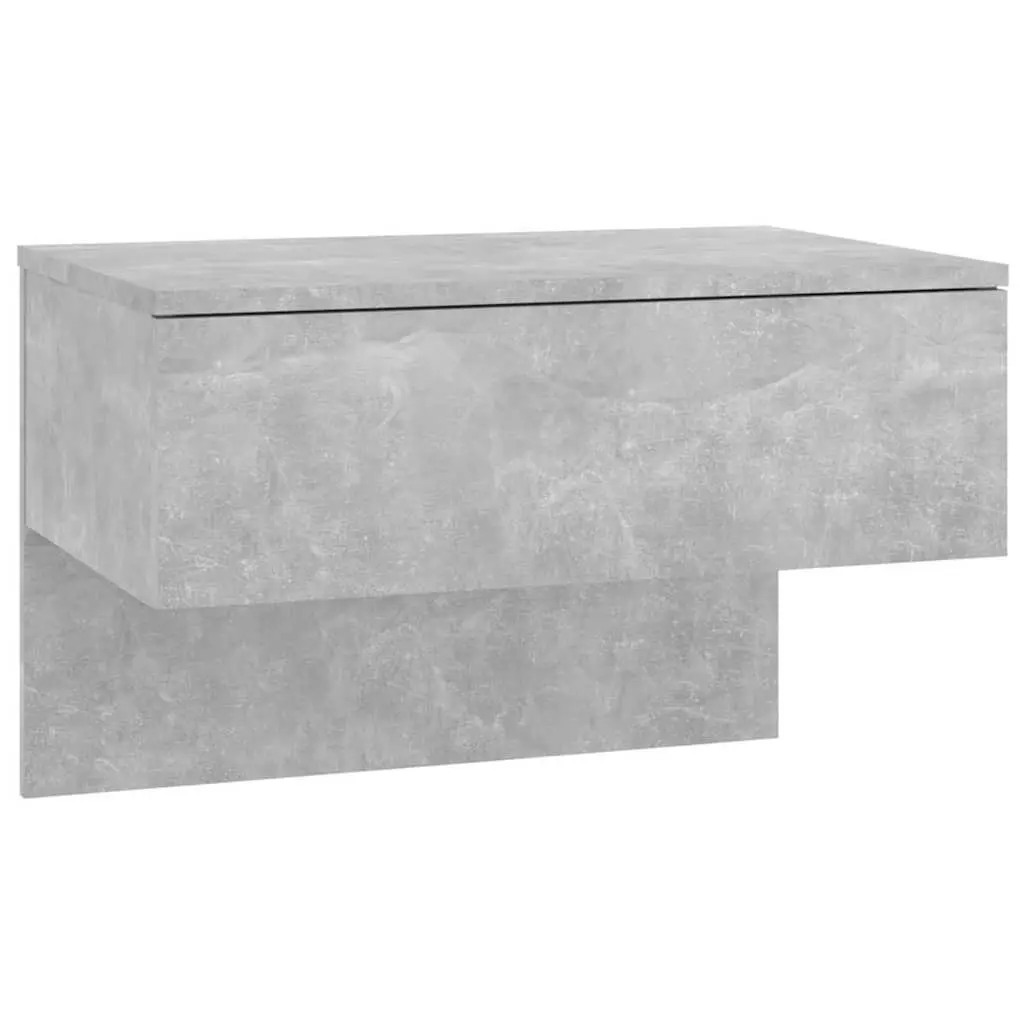 Wall-mounted Bedside Cabinets Engineered Wood Grey 2 Piece Floating Storage