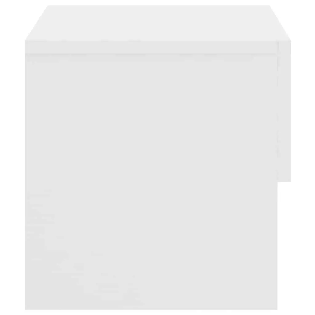 Wall-mounted Bedside Cabinet Engineered Wood White Floating Storage Unit