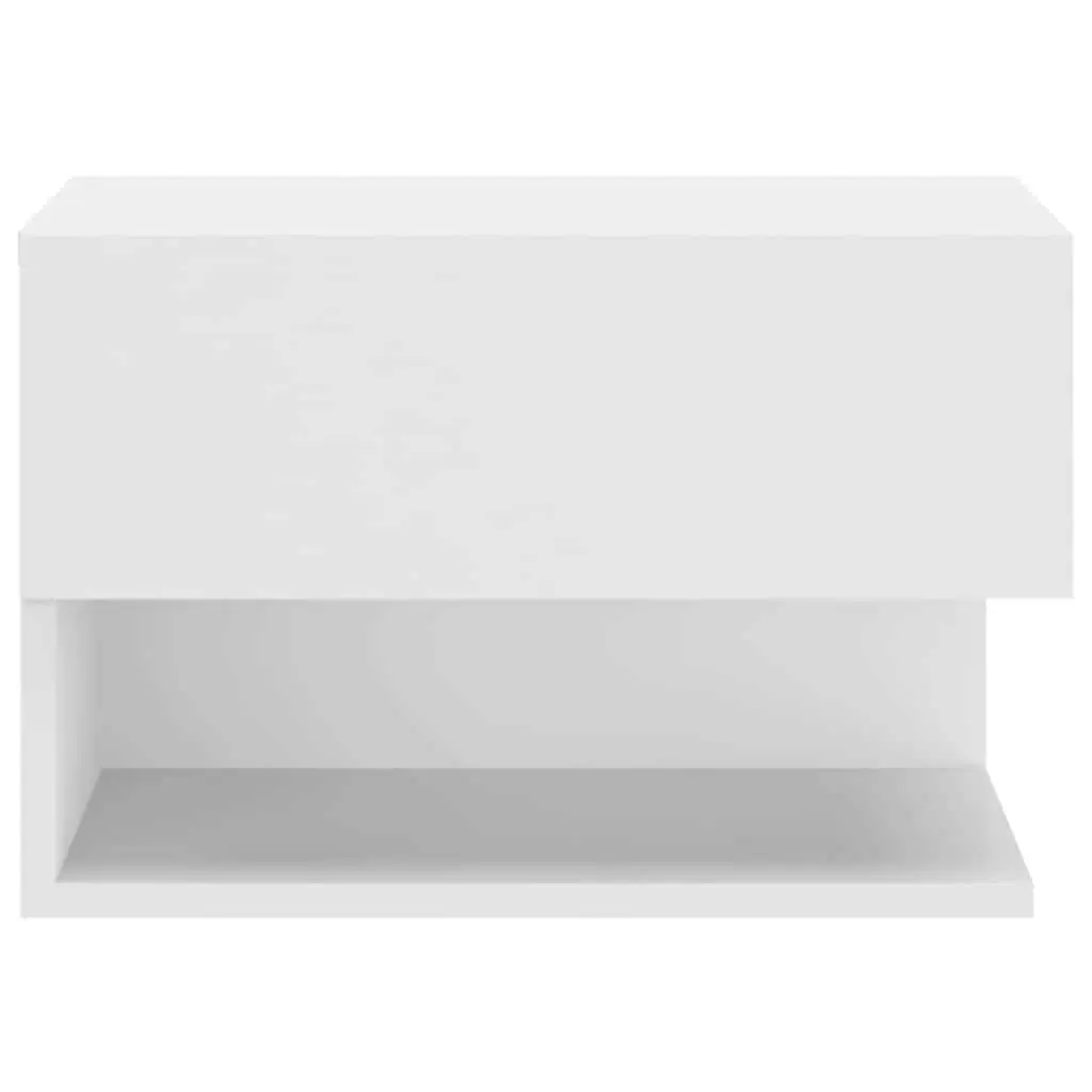 Wall-mounted Bedside Cabinet White Floating Storage Unit for Bedroom Living Room