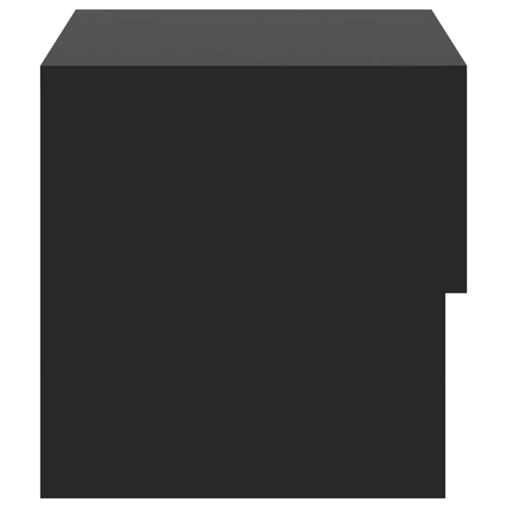 Black Wall-Mounted Bedside Storage Unit