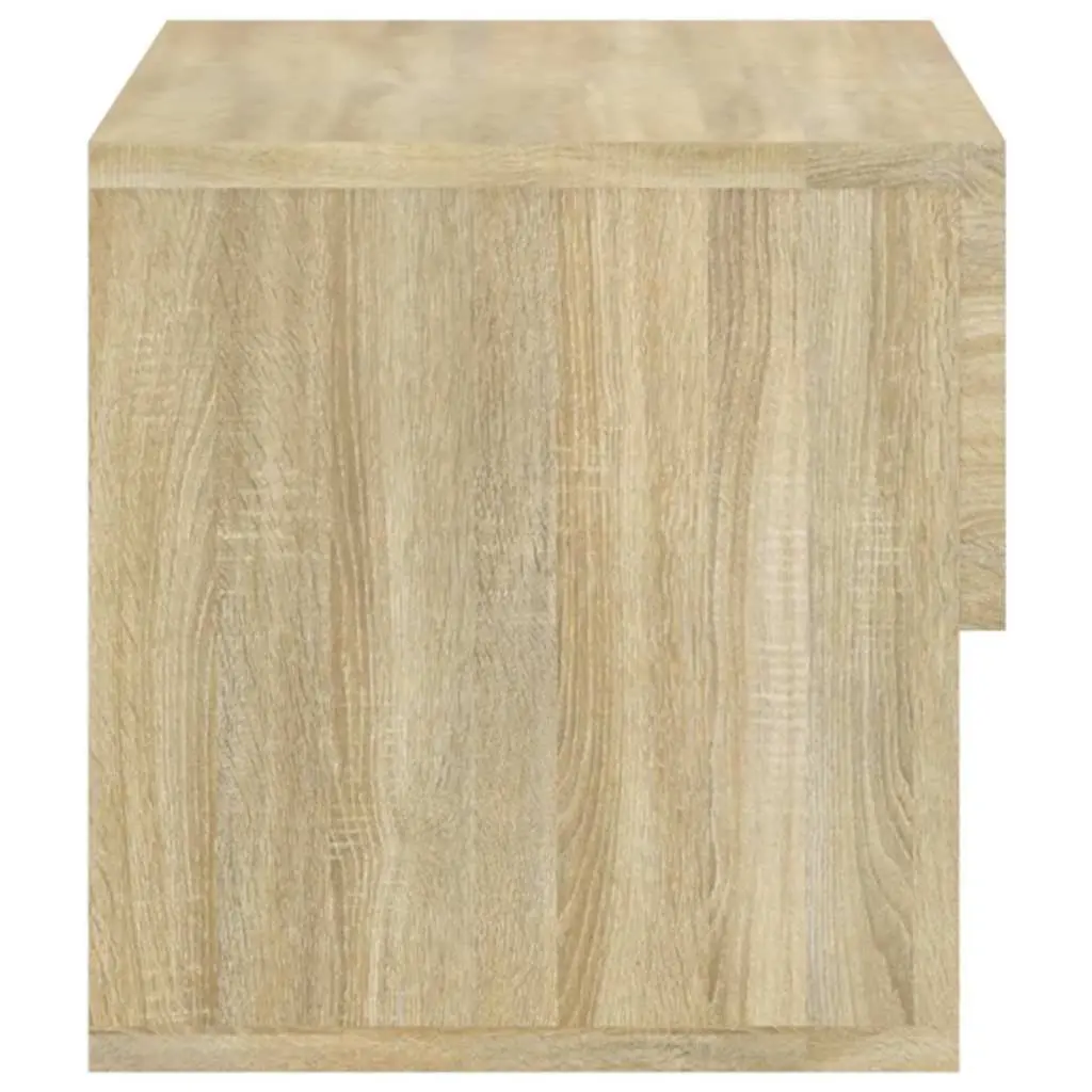 Wall-mounted Bedside Cabinet Engineered Wood Brown Floating Shelf