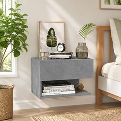 Practical Grey Floating Storage Cabinet for Bedroom