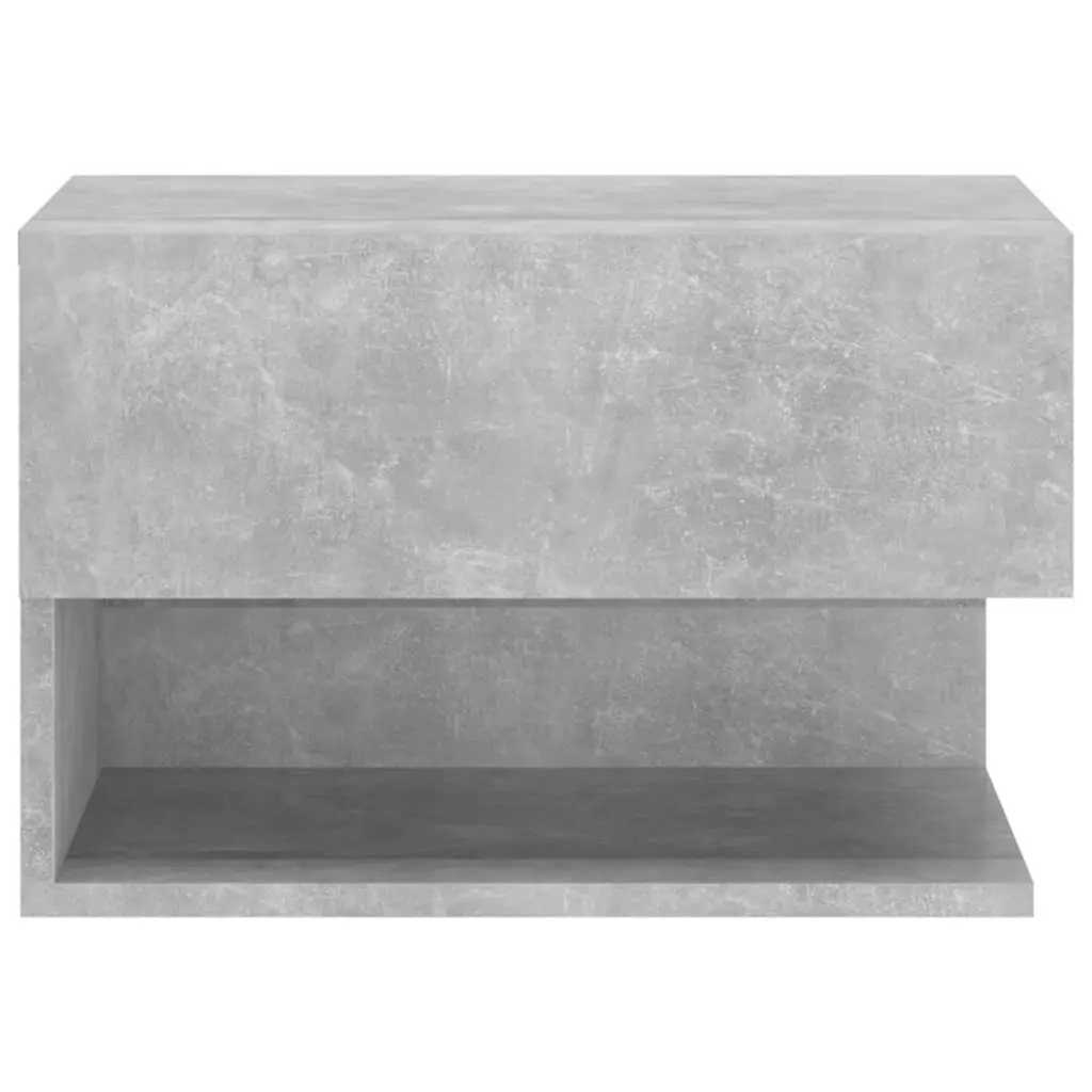 Wall-mounted Bedside Cabinet Engineered Wood Grey Floating Storage Unit
