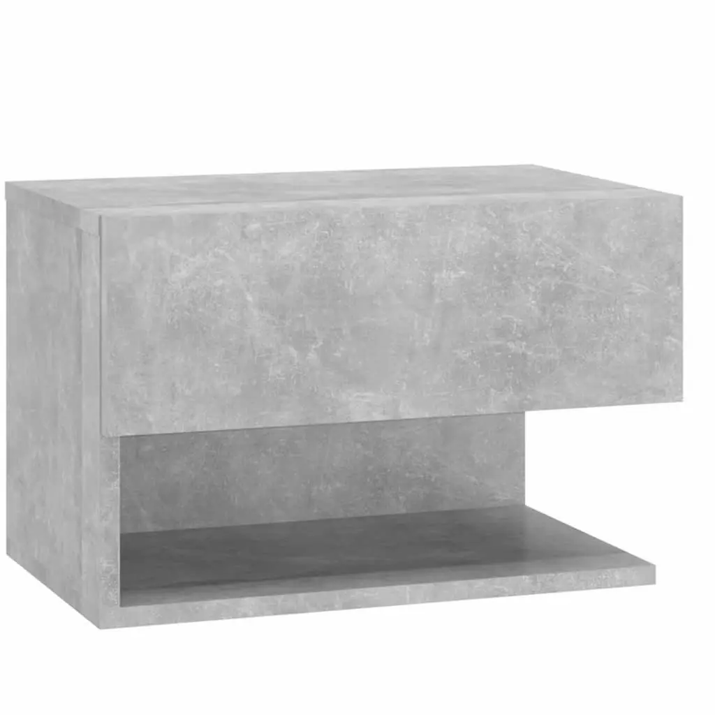 Wall-mounted Bedside Cabinets Engineered Wood 2 Piece Grey Floating Storage Units