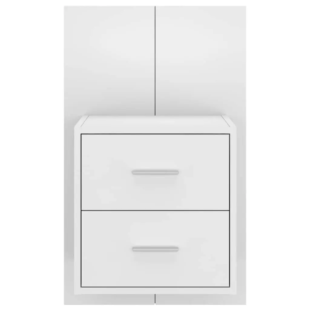 Wall-mounted Bedside Cabinet with Storage Drawer White Floating Bedroom