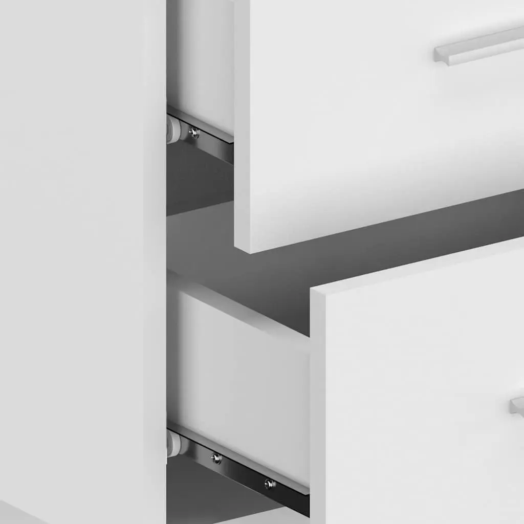 Wall-mounted Bedside Cabinet with Storage Drawer White Floating Bedroom