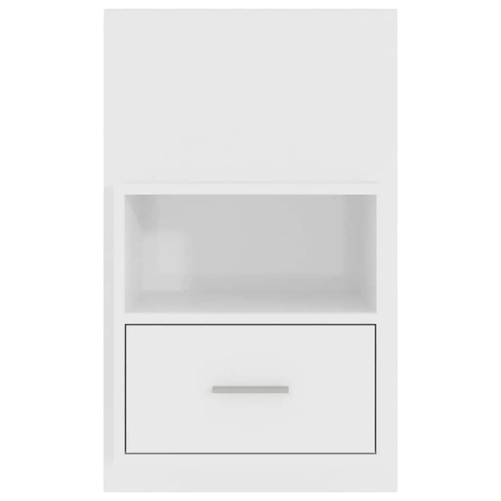 Wall-mounted Bedside Cabinet Engineered Wood White High Gloss