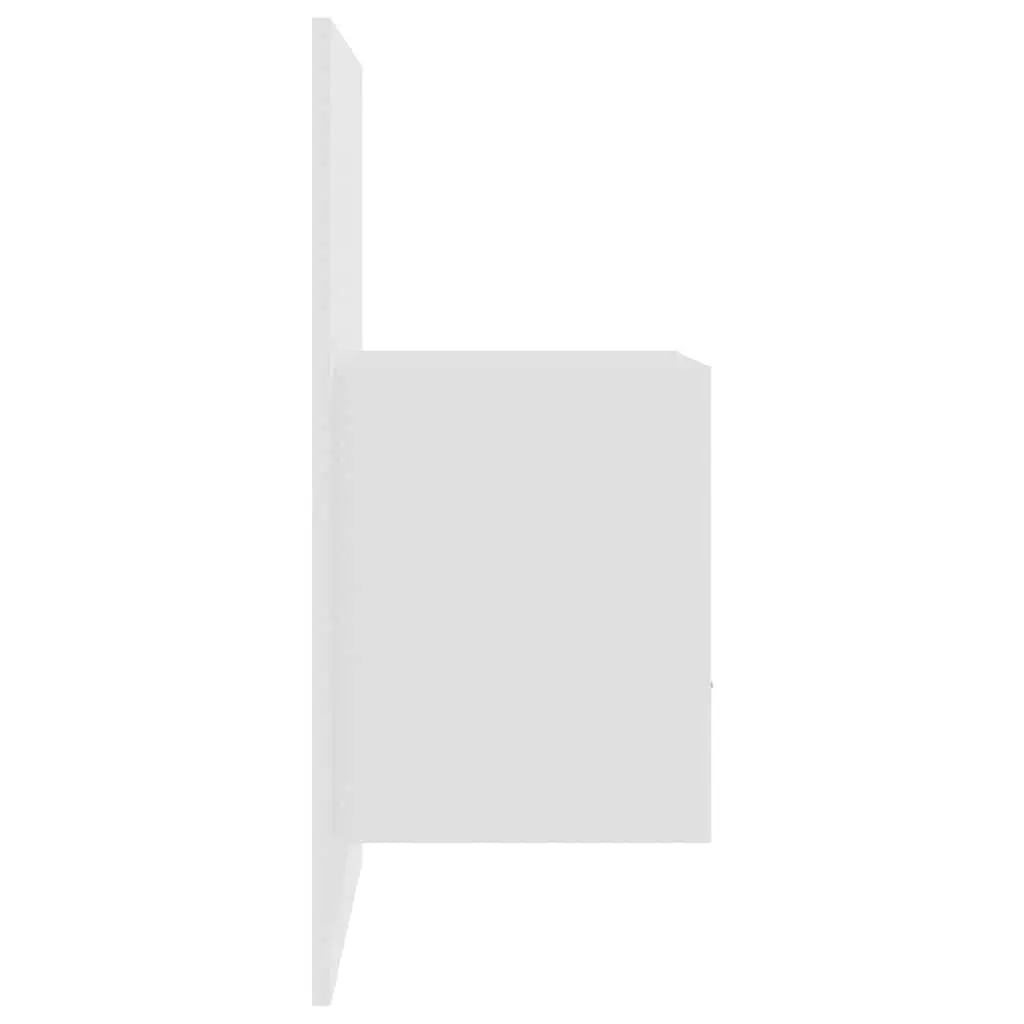 Wall-mounted Bedside Cabinet Engineered Wood White High Gloss