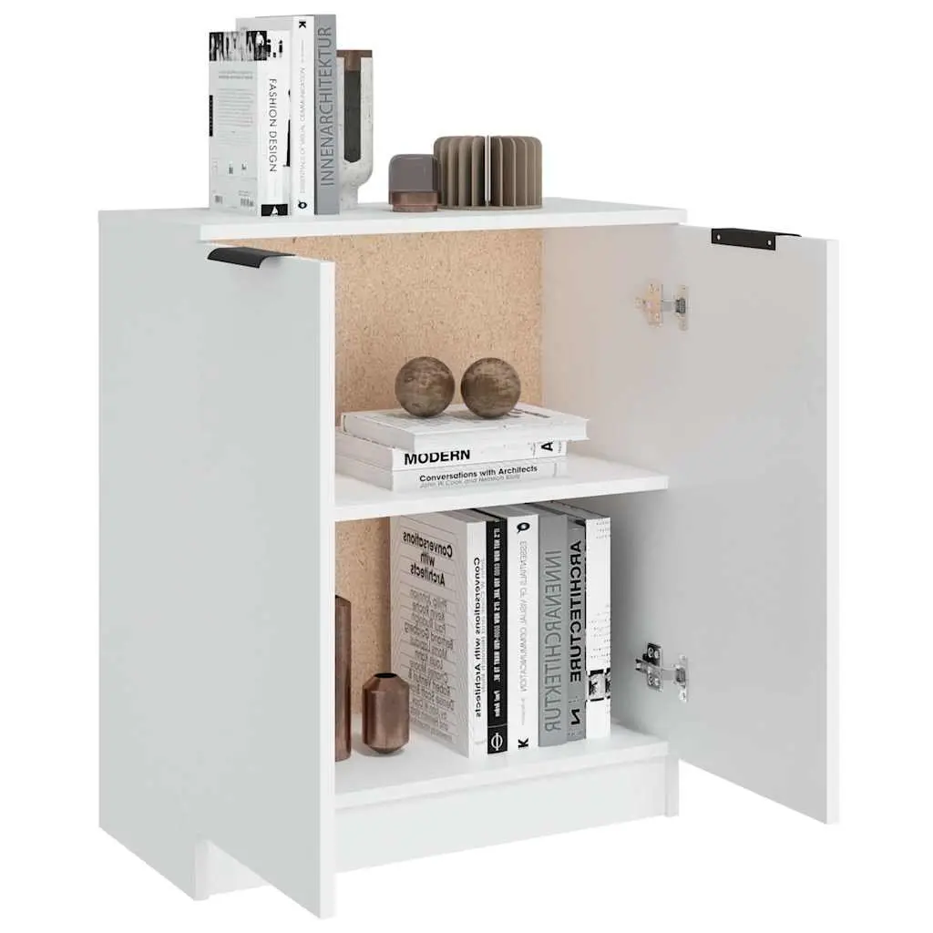 White Sideboard Storage Cabinet Engineered Wood 60x30x70cm Multifunctional Furniture