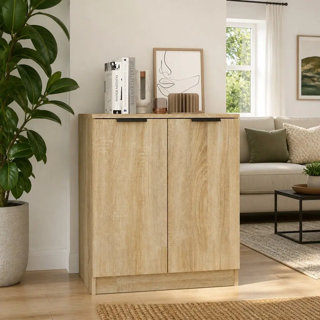 Sideboard Engineered Wood 60x30x70cm Brown Storage Cabinet Living Room Furniture