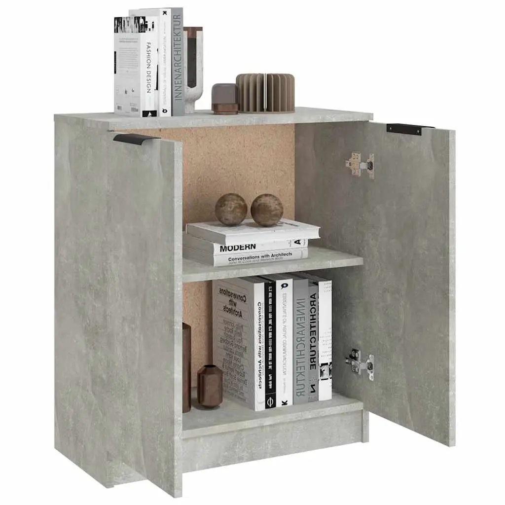 Sideboard Engineered Wood Grey 60W x 30D x 70H cm Storage Cabinet Living Room Buffet Display Unit