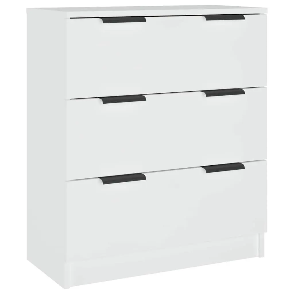 Sideboard Cabinet Engineered Wood 60x30x70 cm White 3 Drawers
