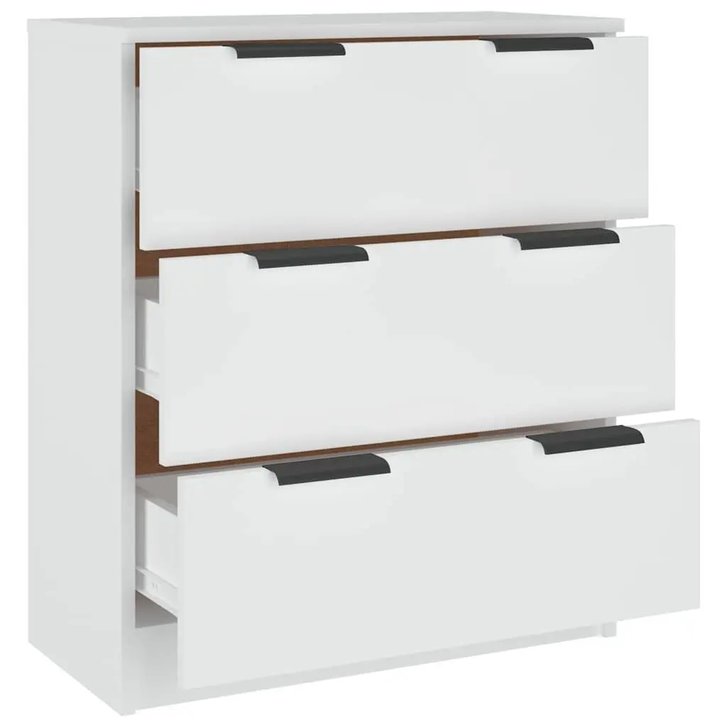 Sideboard Cabinet Engineered Wood 60x30x70 cm White 3 Drawers
