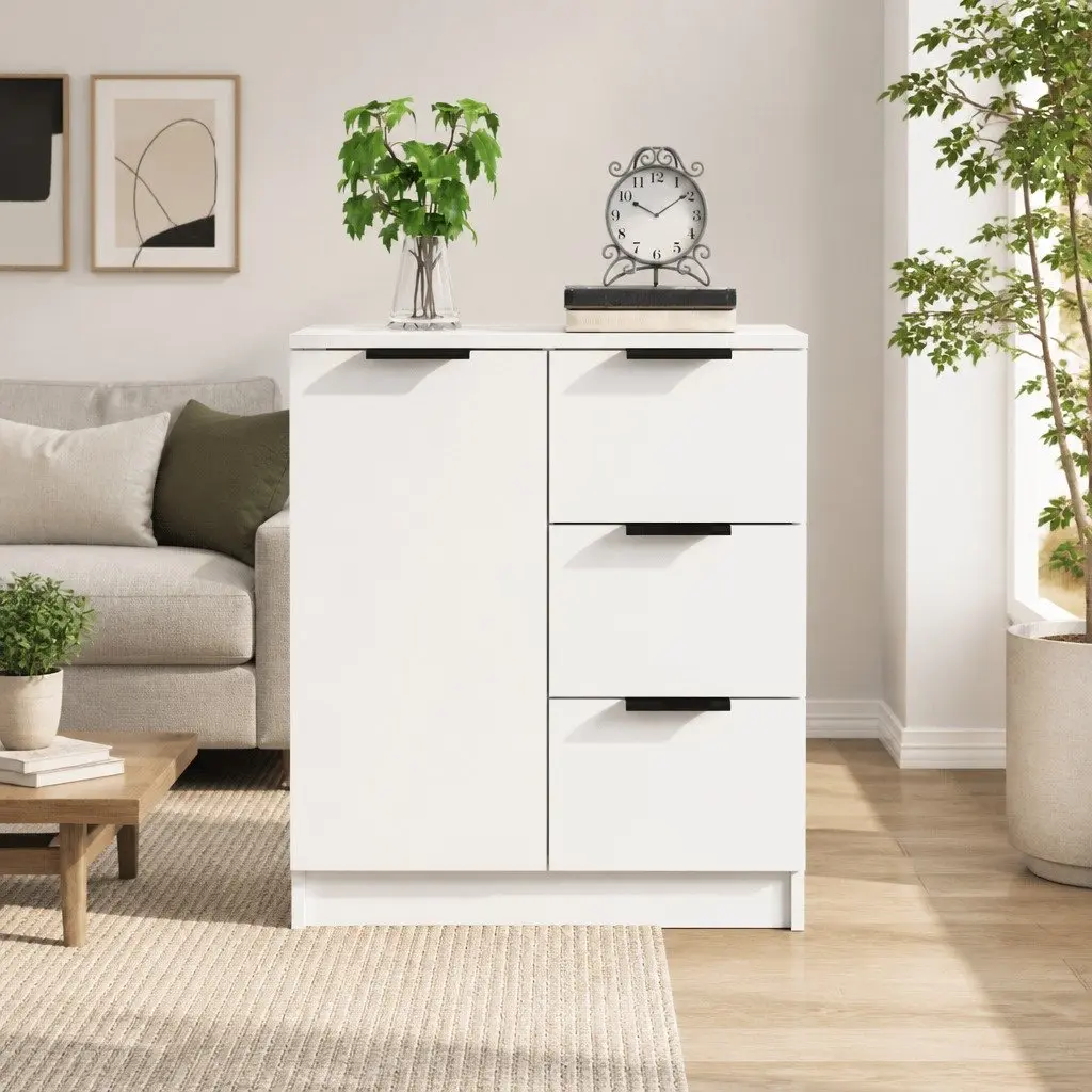 White Sideboard Cabinet 60x30x70 cm Storage Buffet Engineered Wood Furniture