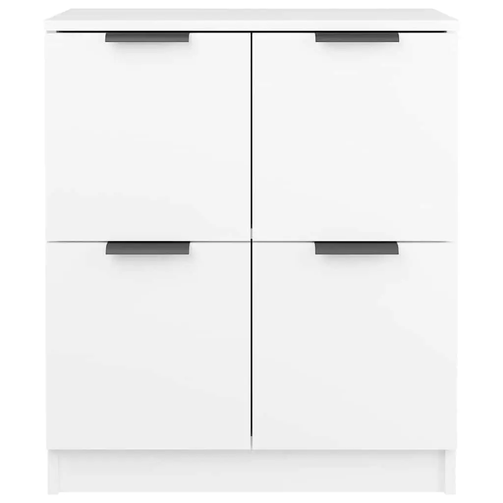 Sideboard White 60x30x70 cm Storage Cabinet with 4 Doors Engineered Wood