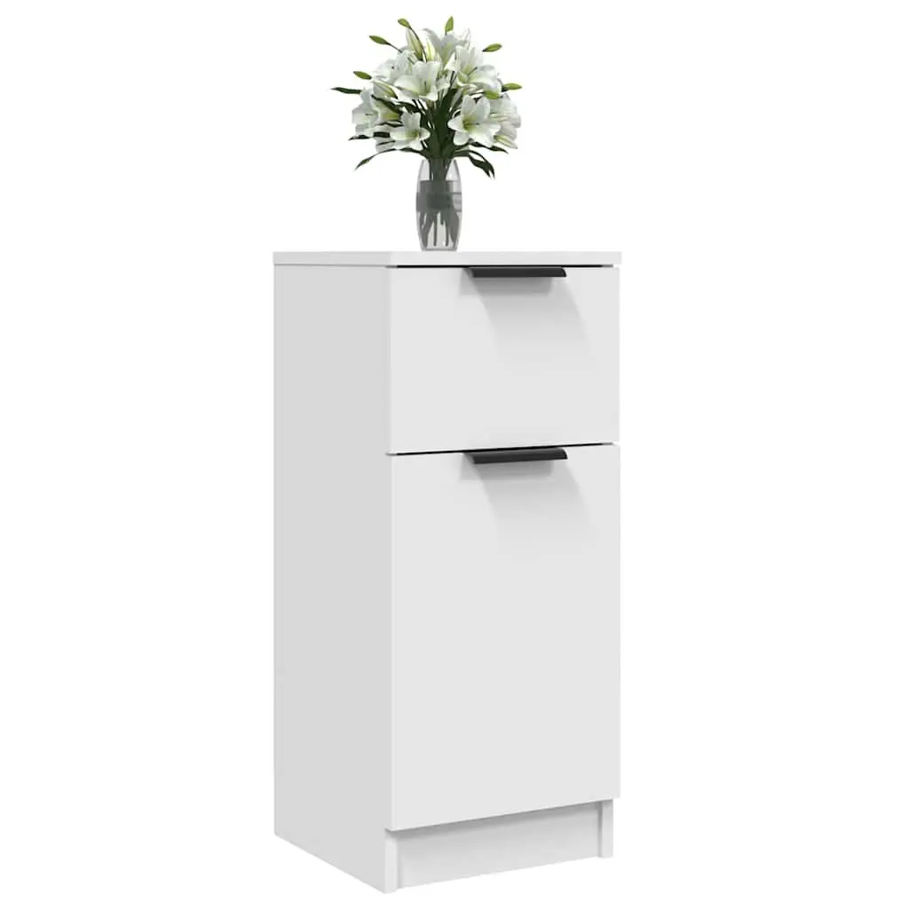 White Sideboard Cabinet 30x30x70cm Storage Unit 2 Compartments Drawer