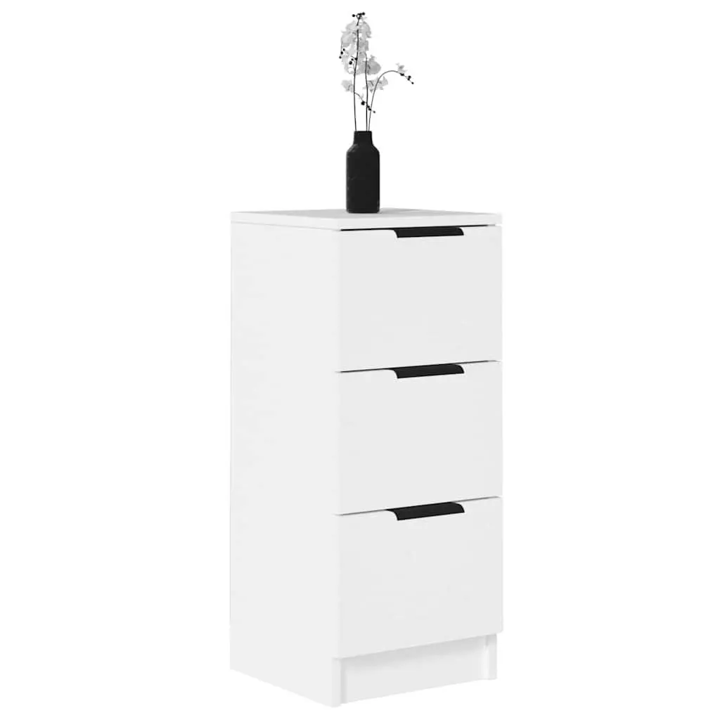 Sideboard White 30x30x70 cm Storage Cabinet 3 Drawers Living Room Furniture