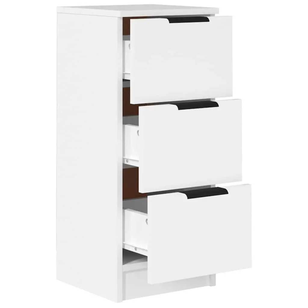 White Sideboard Cabinet 30x30x70cm Storage Drawers Living Room Bedroom Furniture