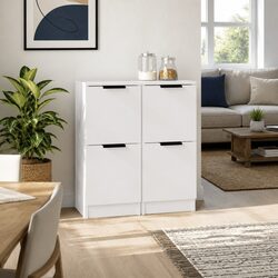 Versatile Storage Sideboard Cabinets, 2 pcs in White