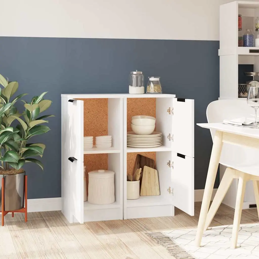 Storage Sideboard Cabinets, 2 pcs in White