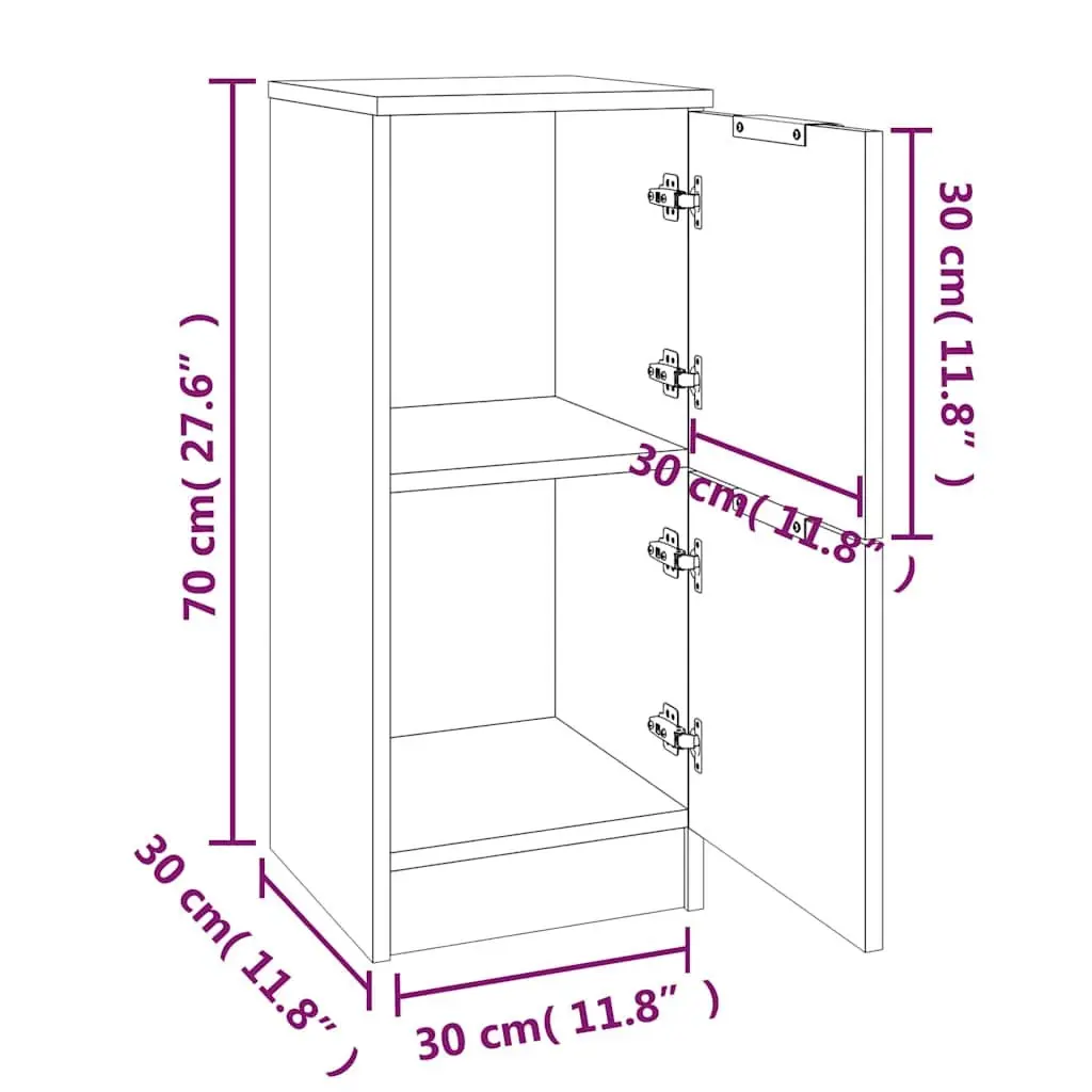 Storage Sideboard Cabinets, 2 pcs in White