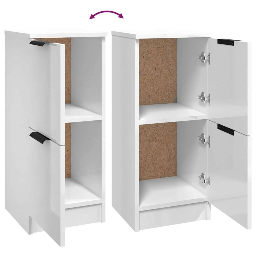 Sideboard Cabinet 30x30x70cm High Gloss White Storage Furniture Living Room