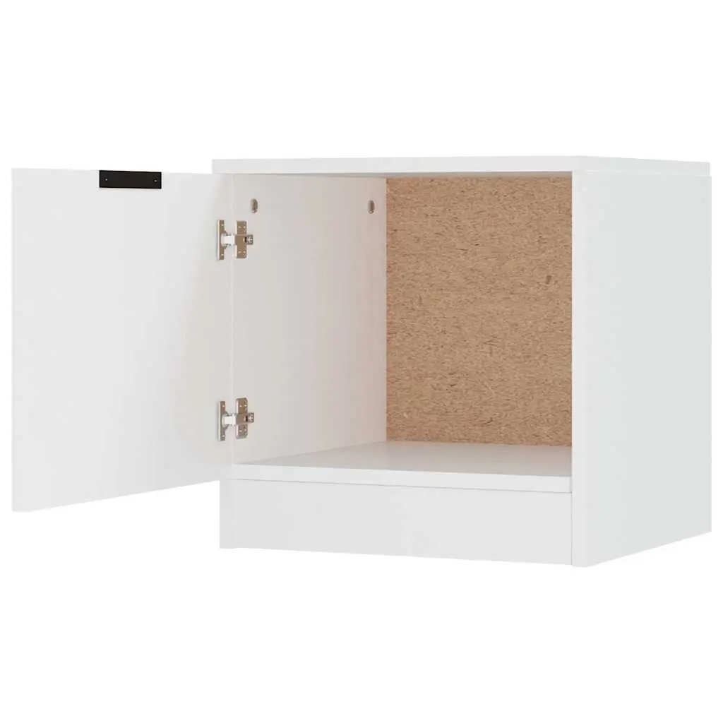 Bedside Cabinet Engineered Wood 40x39x40cm White Nightstand Storage Organiser