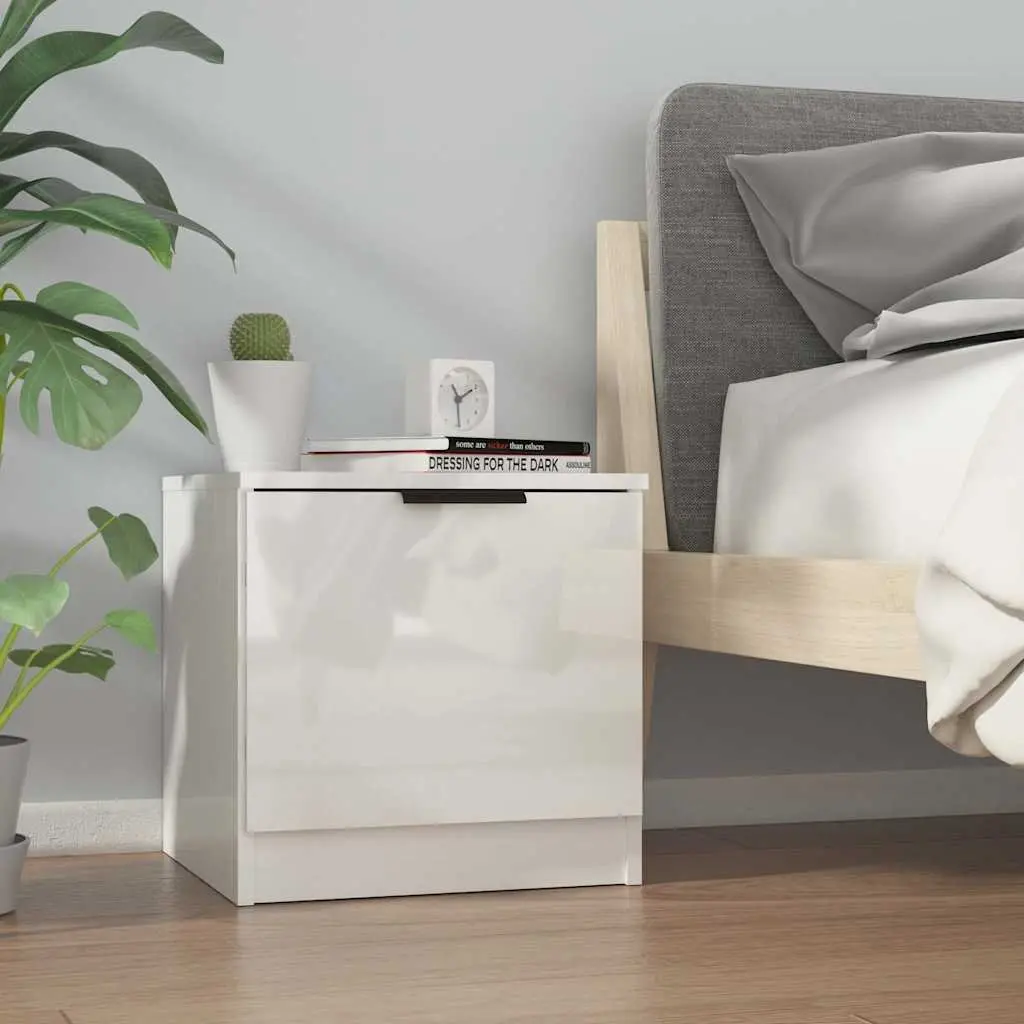 Bedside Cabinets Engineered Wood 40 x 39 x 40 cm White 2 Piece Nightstand Storage End Table Set