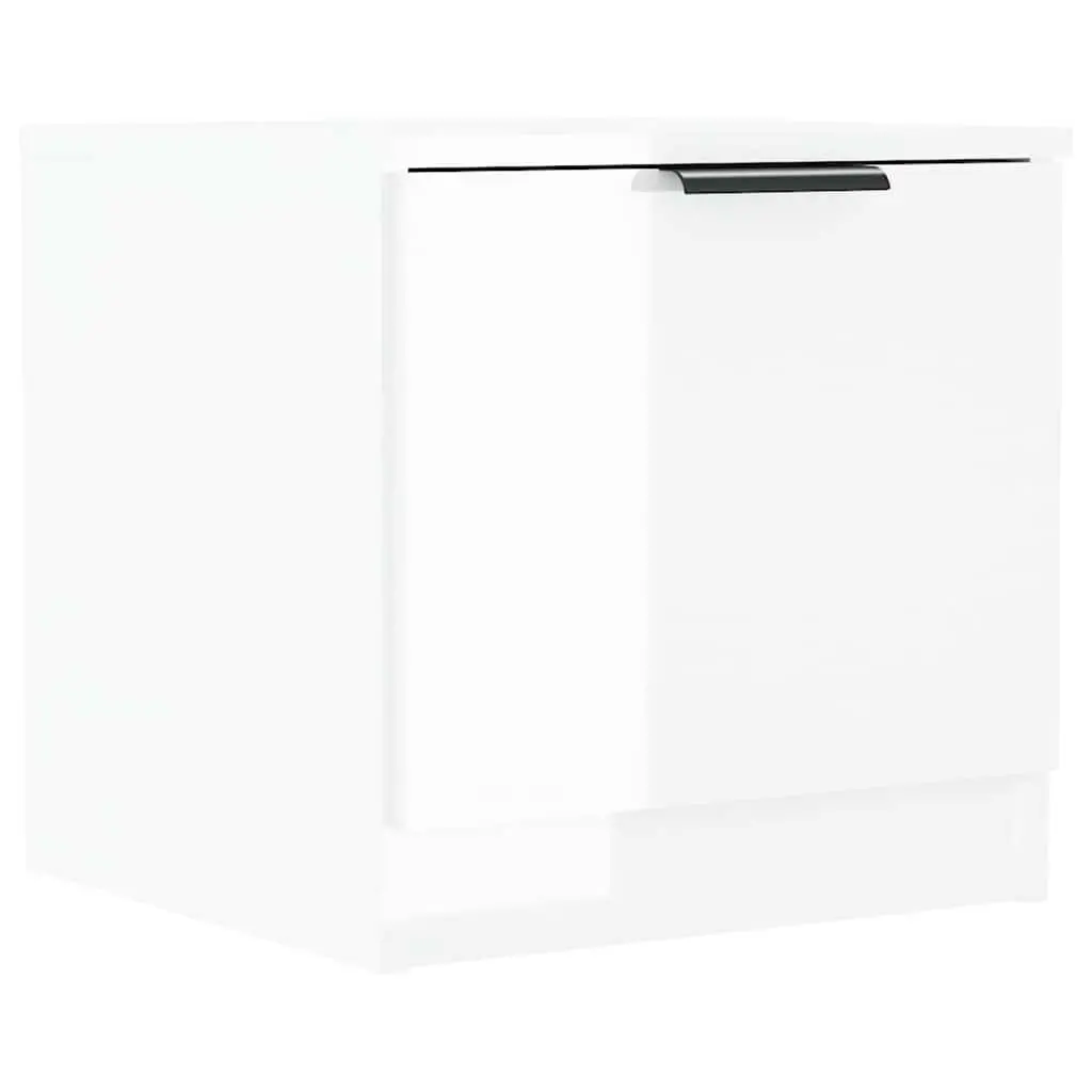 Bedside Cabinets Engineered Wood 40 x 39 x 40 cm White 2 Piece Nightstand Storage End Table Set