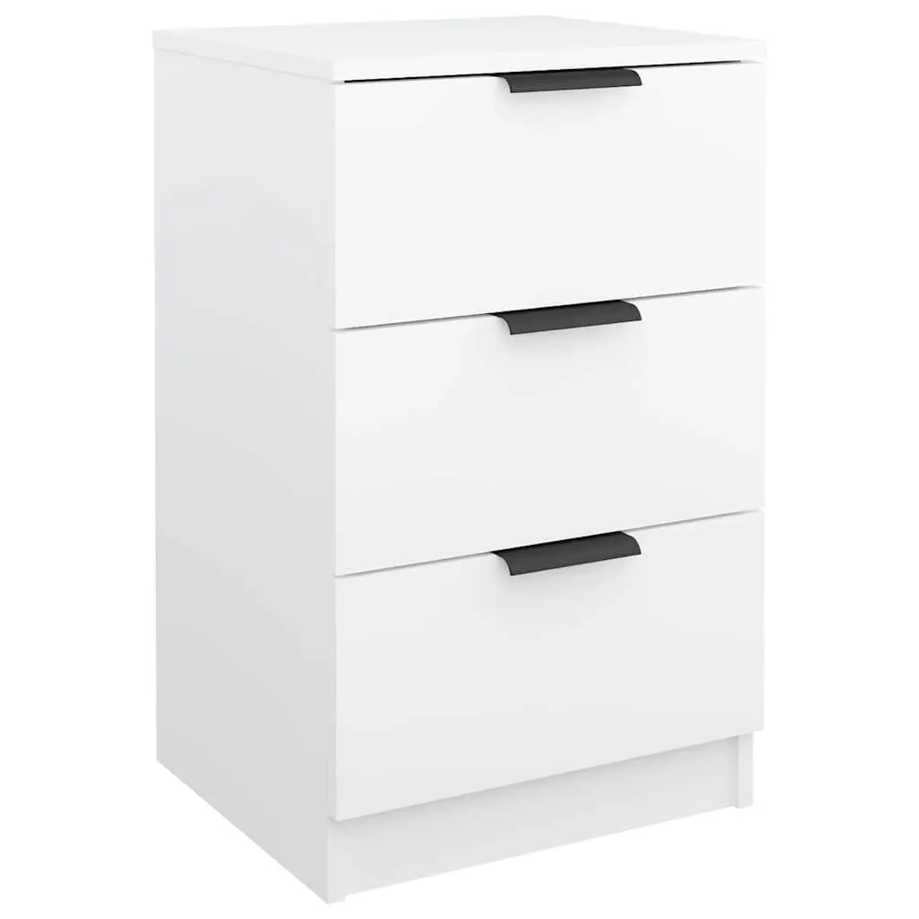Bedside Cabinet White Bedroom Storage Nightstand Drawers Furniture 40x36x65cm