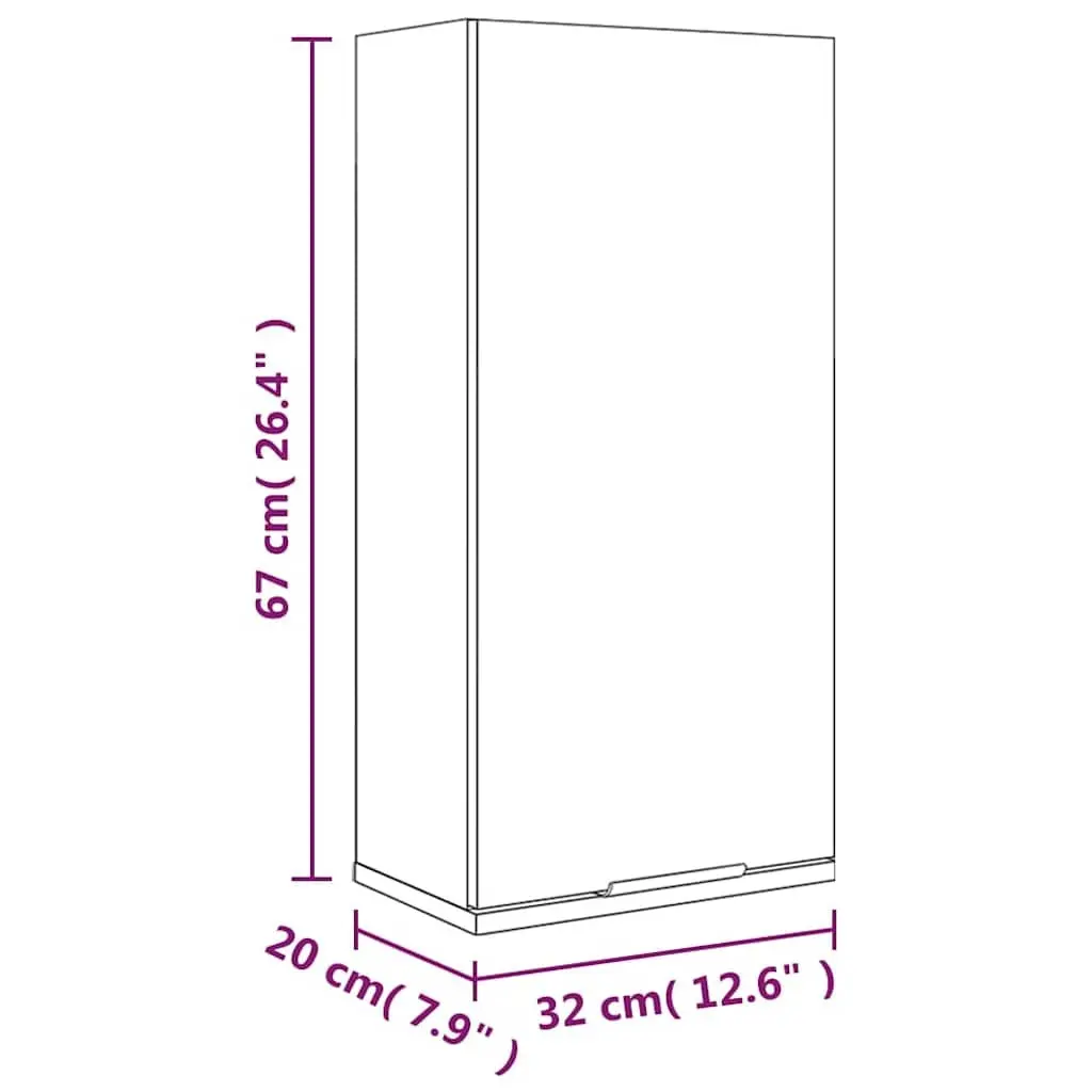 Wall-Mounted Bathroom Cabinet Engineered Wood 32x20x67cm White