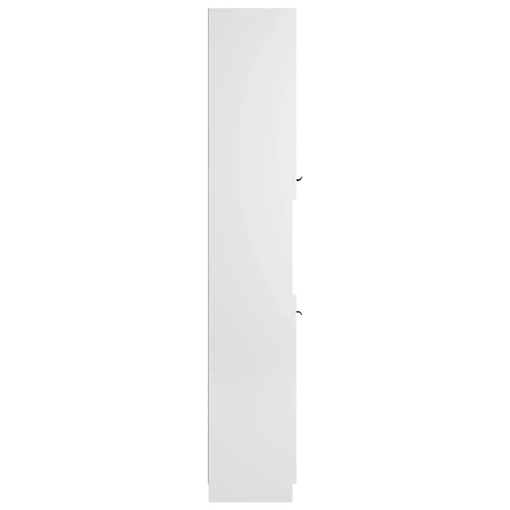 Engineered Wood Bathroom Cabinet Storage Unit White 32x34x188.5cm Six Compartments