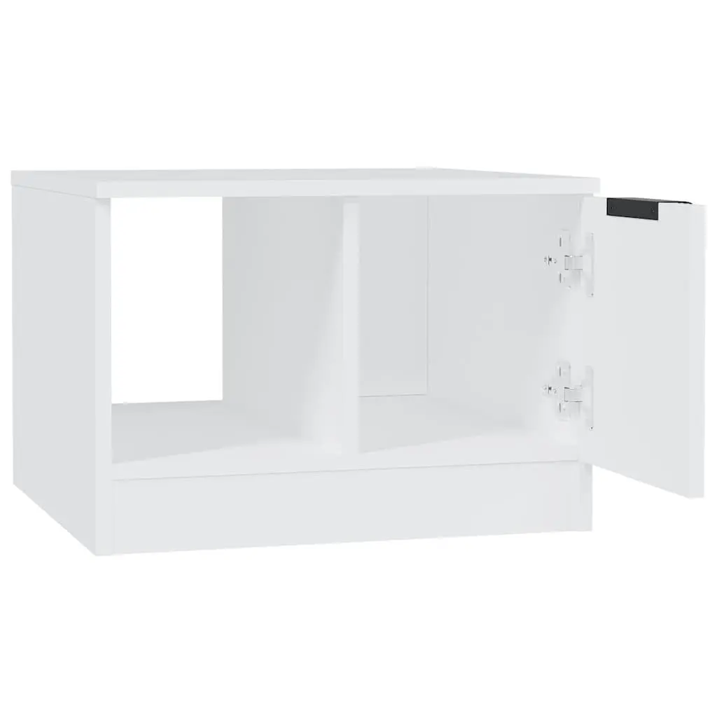 White Coffee Table with Two Storage Areas