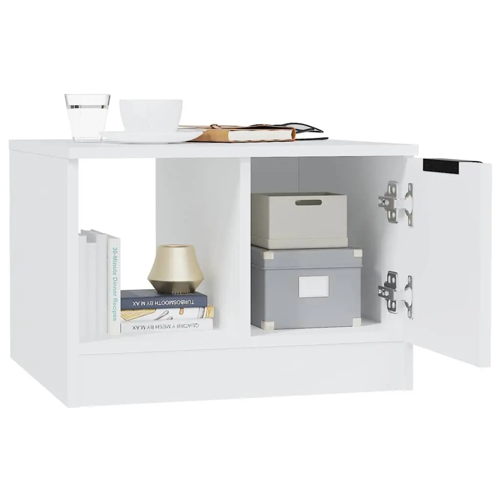 White Coffee Table with Two Storage Areas