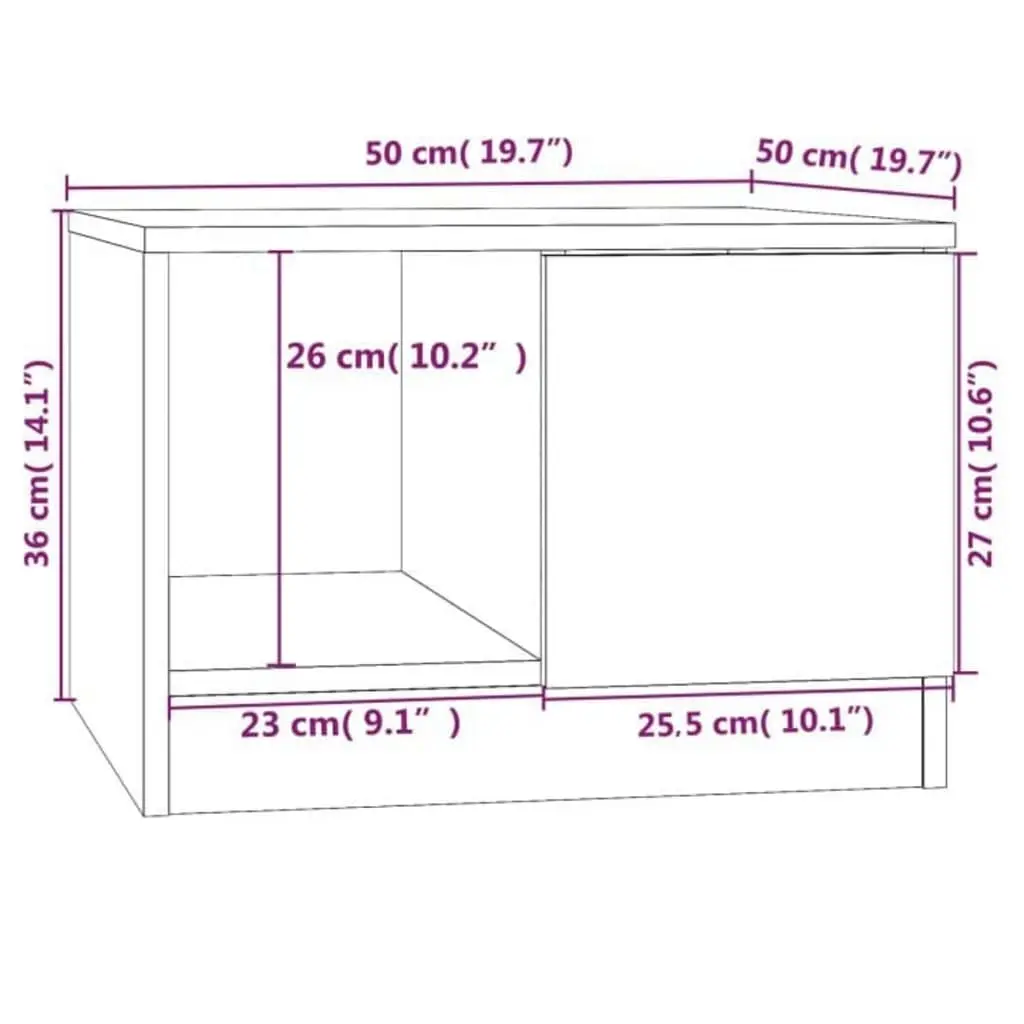 White Coffee Table with Two Storage Areas