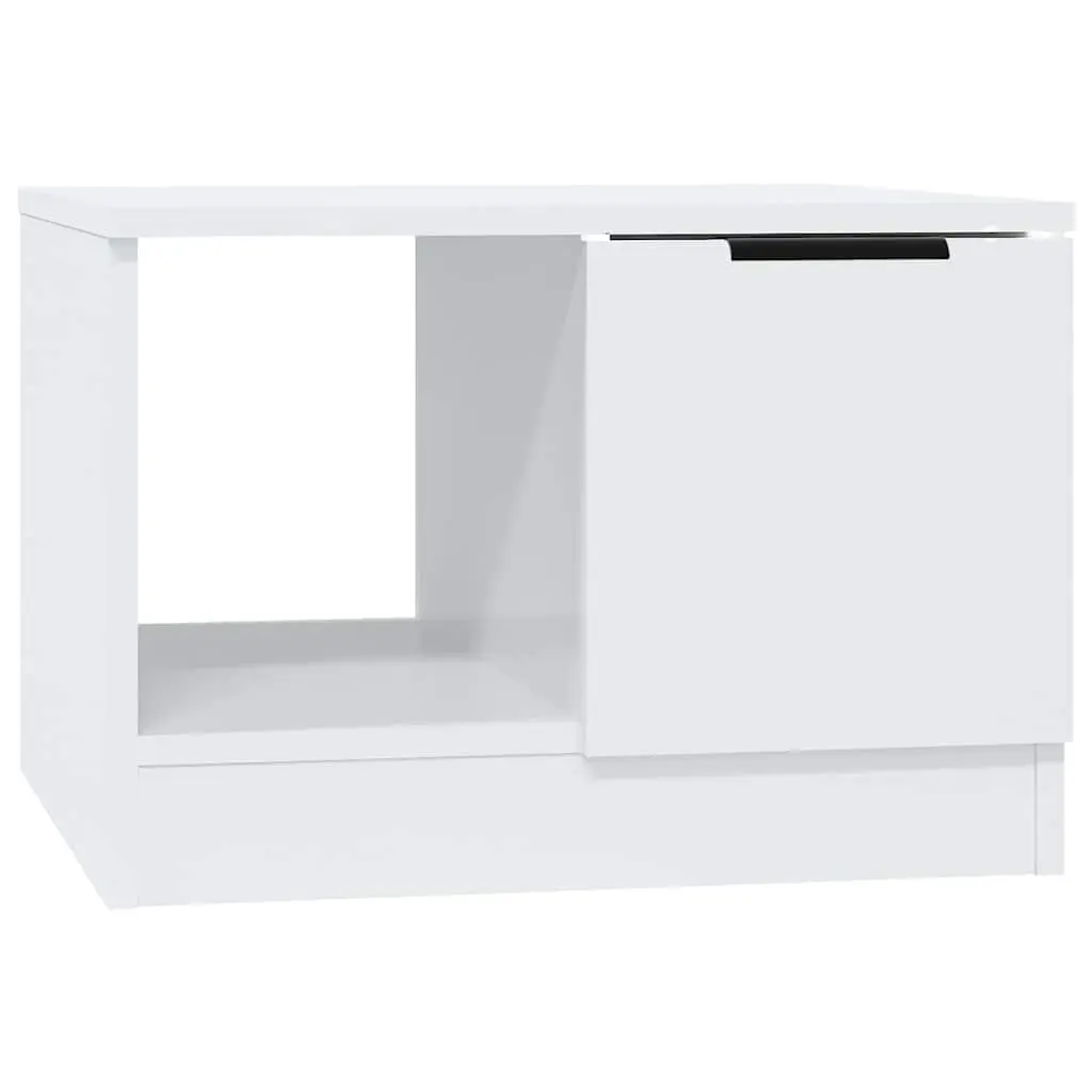 Coffee Table Engineered Wood High Gloss White 50x50x36 cm