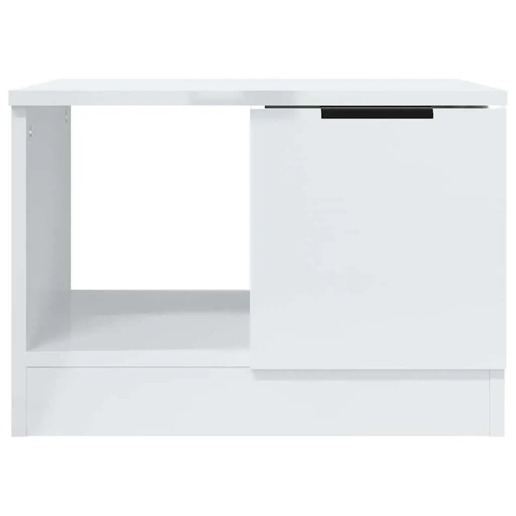 Coffee Table Engineered Wood High Gloss White 50x50x36 cm