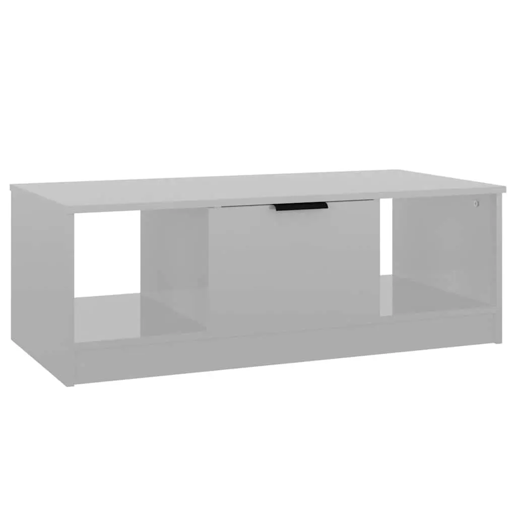 Coffee Table Engineered Wood 102L x 50W x 36H cm High Gloss White