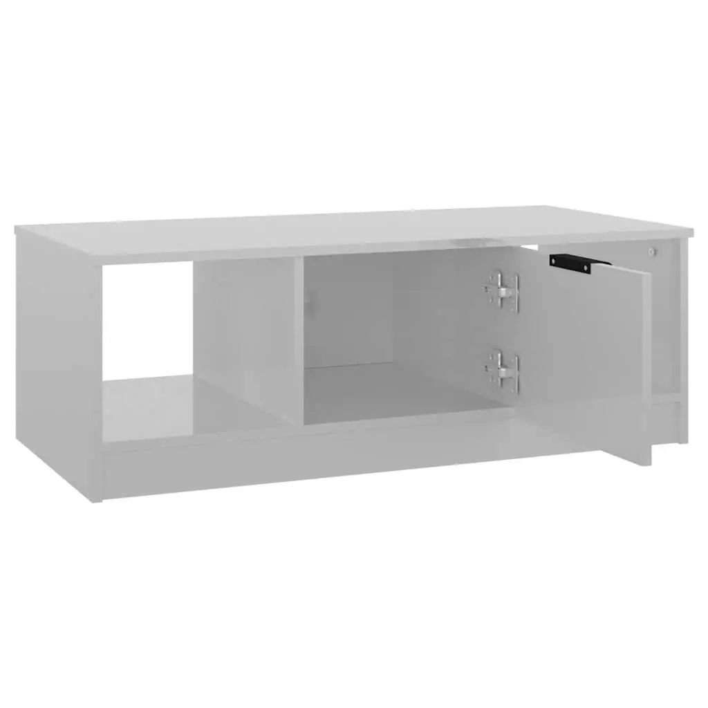 Coffee Table Engineered Wood 102L x 50W x 36H cm High Gloss White