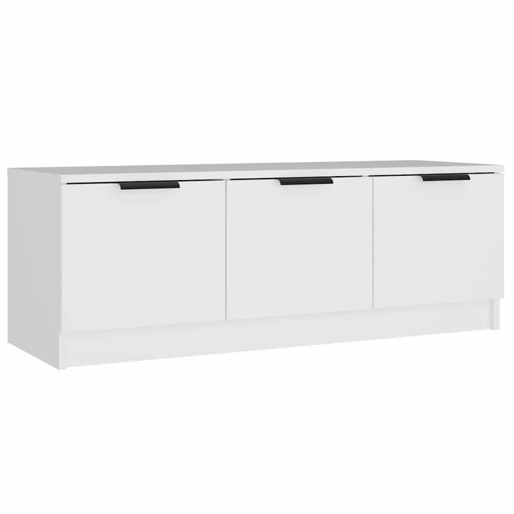 TV Cabinet White 102x35x36.5 cm Engineered Wood Media Storage Unit